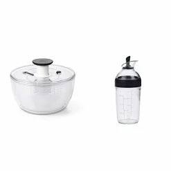 Best Pirce 🎉 OXO Good Grips Large Salad Spinner - 6.22 Qt. & Good Grips Little Salad 👗 Dressing Shaker- Black, Small 🔔