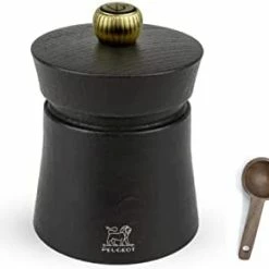 Brand new 😉 Peugeot Baya Salt And Pepper Mill Gift Set 3", Chocolate With Wood Spice Scoop ⌛