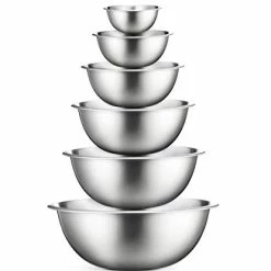 Best reviews of 🔥 FineDine Stainless Steel Mixing Bowls (Set Of 6) Stainless Steel Mixing Bowl Set - Easy To Clean, Nesting Bowls For Space Saving Storage, Great For Cooking, Baking, Prepping ❤️