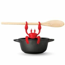Best Pirce ⭐ OTOTO Red The Crab Silicone Utensil Rest - Kitchen Gifts, Silicone Spoon Rest For Stove Top - Heat-Resistant Kitchen And Grill Utensil Holder - Non-Slip Spoon Holder Stove Organizer, Steam Releaser Red Crab 👏