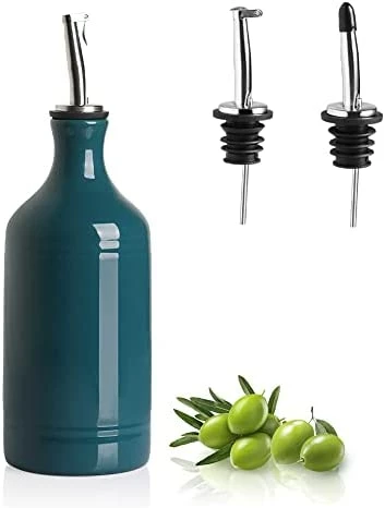 Best Sale π― SWEEJAR Ceramic Olive Oil Dispenser Bottle, Opaque Oil Cruet Protects Oil To Reduce Oxidation, Suitable For Storage Of Oil, Vinegar, Coffee Syrups & Other Liquids, Pack Of 1, 15.5 Fl Oz (Fog Blue) π€© - Image 15