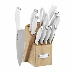 Cheapest 🌟 Cuisinart C77SSW-12P Color Pro Collection 12 Piece Knife Block Set, White White/stainless Steel 😍