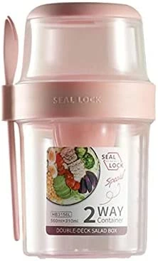 Budget π Keep Fit Salad Meal Shaker Cup,Salad Container For Lunch, Portable Fruit And Vegetable Salad Cups Container With Fork & Salad π Dressing Holder Blue Size-S π - Image 9