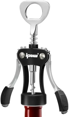 Cheap π IPOW Wine Opener, Zinc Alloy Wine Bottle Opener, Wing Corkscrew Heavy Duty, Manual Multifunctional Cork Screw For Waiter, Silver β¨ - Image 9