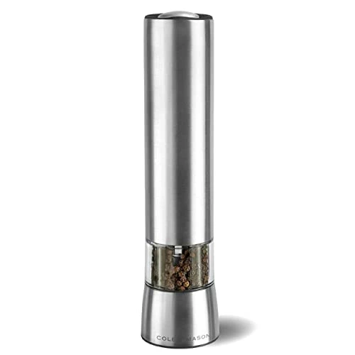 Deals π€© COLE & MASON Hampstead Electric Pepper Grinder With LED Light - Electronic Battery Operated Peppercorn Mill, Stainless St π