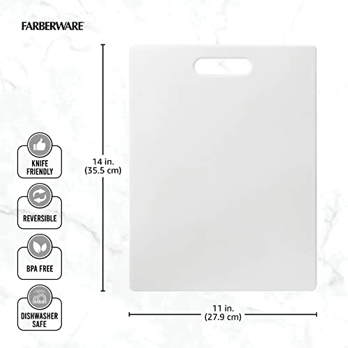 Flash Sale π Farberware - 78892-10 Farberware Plastic Cutting Board, 11-inch By 14-inch, Whit π - Image 4