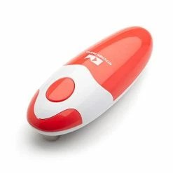 Hot Sale 🔥 Kitchen Mama Electric Can Opener: Open Your Cans With A Simple Push Of Button - Smooth Edge, Food-Safe And Battery Operated Handheld Can Opener(Red) ⌛