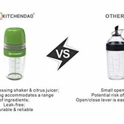 Best Pirce 😀 KITCHENDAO 2 In 1 Salad 👗 Dressing Shaker Container With Juicer, Pour Spout, Leakproof, Soft Grip, Dishwasher Safe, BPA Free Travel Homemade Oil And Vinegar Salad 👗 Dressing Bottle Mixer Dispenser, 1 Cup Black-250ml 🛒