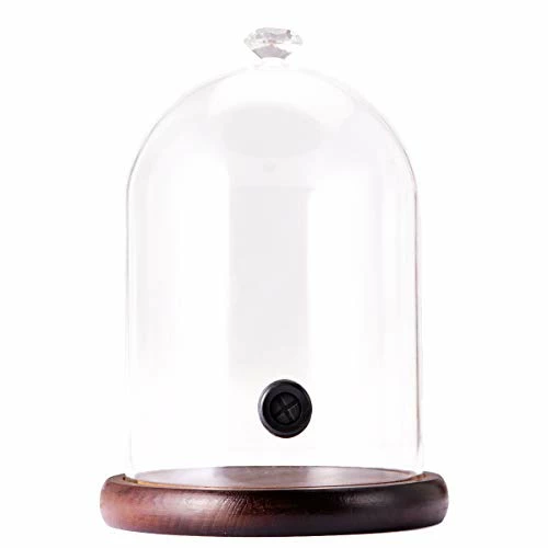 Hot Sale π TMKEFFC Smoking Cloche For Food Drinks With Wood Base, Cocktails Smoke Infuser Accessory, Glass Dome For Smoker Gun π