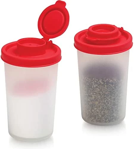 Cheapest π SIGNORA WARE Salt And Pepper Shakers Moisture Proof Set Of 2 Large Salt Shaker To Go Camping Picnic Outdoors Kitchen Lunch Boxes Travel Spice Set Clear With Red Covers Lids Plastic Airtight Spice Jar Dispenser 𧨠- Image 10