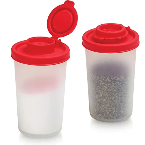 Cheapest π SIGNORA WARE Salt And Pepper Shakers Moisture Proof Set Of 2 Large Salt Shaker To Go Camping Picnic Outdoors Kitchen Lunch Boxes Travel Spice Set Clear With Red Covers Lids Plastic Airtight Spice Jar Dispenser π§¨