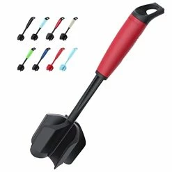 Promo 💯 Ourokhome Premium Hamburger Meat Chopper, 5 Curved Blades Ground Beef Masher Smasher For Ground Turkey, Avocado, Potato, Beans, Boiled Egg, Heat Resistant And Non Stick Kitchen Hacks, Black And Red ❤️