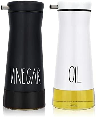 Cheap π Aelga Olive Oil And Vinegar Dispenser Bottle Set 2 Pack Elegant Stainless Steel Oil Dispenser Set- Oil Dispenser Bottle For Kitchen With Drip Free White+black π - Image 11