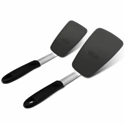 Coupon ⭐ Unicook 2 Pack Flexible Silicone Spatula, Turner, 600F Heat Resistant, Ideal For Flipping Eggs, Burgers, Crepes And More, Bla ❤️