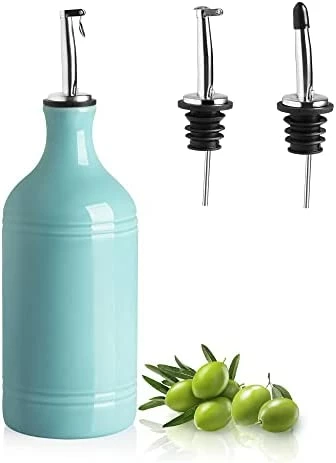 Best Sale π― SWEEJAR Ceramic Olive Oil Dispenser Bottle, Opaque Oil Cruet Protects Oil To Reduce Oxidation, Suitable For Storage Of Oil, Vinegar, Coffee Syrups & Other Liquids, Pack Of 1, 15.5 Fl Oz (Fog Blue) π€© - Image 8