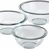 Deals 🛒 Pyrex Smart Essentials 3-Piece Prepware Mixing Bowl Set, 1-Qt, 1.5-Qt ,and 2.5-Qt Glass Mixing Bowls, Dishwasher, Microwave And Freezer Saf 🌟