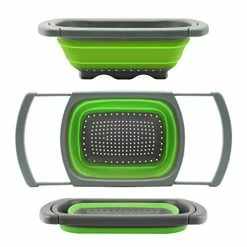 Cheapest 🛒 Qimh Colander Collapsible, Colander Strainer Over The Sink Vegetable/Fruit Colanders Strainers (6 Quart) With Extendable Handles, New Kitchen Essentials Purple 👍