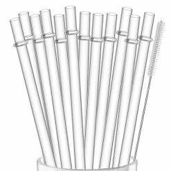 Best reviews of 🧨 ALINK 12-Pack Reusable Hard Plastic Clear Straws, 10.5 Inch Tumbler Straws With Cleaning Brush 🔔