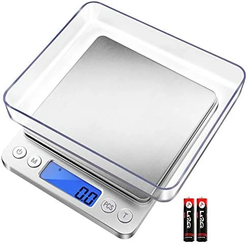 Buy π Fuzion Digital Kitchen Scale 3000g/ 0.1g, Pocket Food Scale 6 Measure Modes, Gram Scale With 2 Trays, LCD, Tare, Digital Scale Grams And Ounces For Food, Cooking, Nutrition, Reptiles(Battery Included) Gold π - Image 8