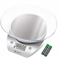 Budget 😉 Etekcity 0.1g Food Kitchen Scale, Bowl, Digital Grams And Ounces For Weight Loss, Dieting, Baking, Cooking, And Meal Prep, 11lb/5kg, Stainless Steel Silver Arctic Sliver 🎁