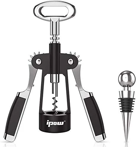 Cheap π IPOW Wine Opener, Zinc Alloy Wine Bottle Opener, Wing Corkscrew Heavy Duty, Manual Multifunctional Cork Screw For Waiter, Silver β¨ - Image 8