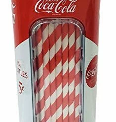 Top 10 😍 The Tin Box Company Coke Holder Tin With 20 Paper Straws Inside, 3-3/8 X 8-1/4"H, Red And Whit 🥰