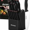 Best Pirce 🔔 Astercook Knife Set With Built-in Sharpener Block, Dishwasher Safe Kitchen Knife Set With Block, 14 Pcs High Carbon Stainless Steel Block Knife Set With Self Sharpening And 6 Steak Knives, Bla 🛒