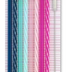 Discount 🛒 Ello Impact Reusable Stainless Steel Straws With Cleaning Brush, 8 Piece, Rosewater 👍