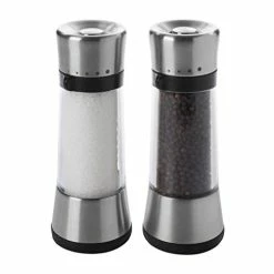 New ⌛ OXO Good Grips Sleek Adjustable Salt And Pepper Mill Set Silver 🤩