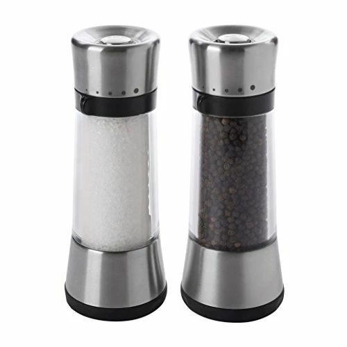New β OXO Good Grips Sleek Adjustable Salt And Pepper Mill Set Silver π€©
