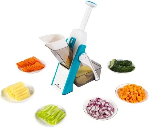 Promo βοΈ ONCE FOR ALL Mandoline Vegetable Slicer Adjustable Thickness Potato Onion Chopper Safe Upright Dicer (Gray) π - Image 5