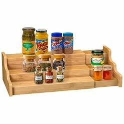 Top 10 🧨 Spice Rack Kitchen Cabinet Organizer- 3 Tier Bamboo Expandable Display Shelf Black 🌟