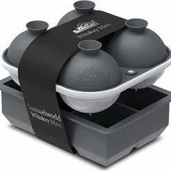 Buy 🛒 Samuelworld Silicone Ice Tray & Mold Combo - 6 X 2 Inches Jumble Big Cubes, 4 X 2.5 Inches Sphere Ice Balls - Slow Melting Craft Ice Maker For Whiskey, Cocktails & Juices - Gray 🤩
