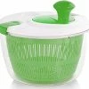 Best Pirce 🥰 Zulay Kitchen Salad Spinner Large 5L Capacity - Manual Lettuce Spinner With Secure Lid Lock & Rotary Handle - Easy To Use Salad Spinners With Bowl, Colander & Built-in Draining System (Green) 🧨