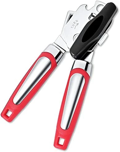 Top 10 βοΈ Elyum Can Opener, 3 In 1 Can Opener Manual Anti-Slip Grip Can Opener Smooth Edge, Heavy Duty Can Openers For Seniors With Arthritis, Young People, Black Red π― - Image 6