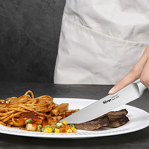 Hot Sale ✨ Slege Steak Knife Set Of 8,Steak Knives,Serrated Stainless Steel Steak Knife With Hollow Handles,Kitchen Steak Knife With Gift Box ⭐ - Image 7