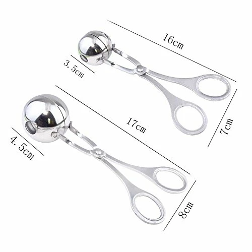 Outlet π 2 PCS None-Stick Meat Ballers, Stainless Steel Meat Baller Tongs, Cake Pop Meatball Maker Ice Tongs, Cookie Dough Scoop For Kitchen. (1.38" And 1.78") π - Image 4