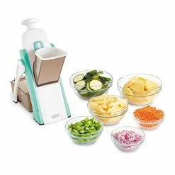 Coupon 🥰 DASH Safe Slice® Mandoline Slicer, Julienne + Dicer For Vegetables, Meal Prep & More With 30+ Presets & Thickness Adjuster - Aqua 🥰