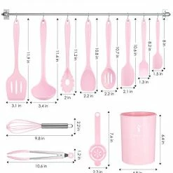 Hot Sale π Pranski Kitchen Utensils Set-12 Pieces Silicone Cooking Utensils Set Dishwasher Safe 392Β°F Heat Resistant Spatula Set Nonstick Cookware Blue π₯