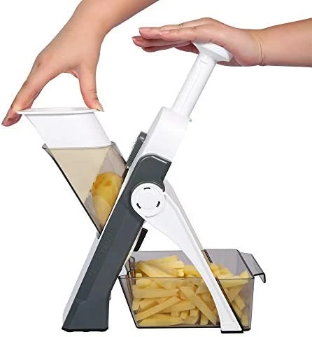 Promo βοΈ ONCE FOR ALL Mandoline Vegetable Slicer Adjustable Thickness Potato Onion Chopper Safe Upright Dicer (Gray) π - Image 6