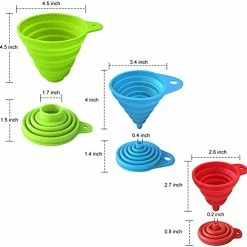Cheap 👏 Funnels For Filling Bottles, Kitchen Funnel, Funnels For Kitchen Use, Food Grade Silicone Collapsible Funnel, Liquid, Powder Transfer (3 Pack) 😍