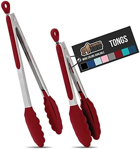 Flash Sale 😀 Gorilla Grip Stainless Steel Silicone Tongs For Cooking, Set Of 2, Includes 7 And 9 Inch Locking Kitchen Tong, Heat Resistant Tip, Strong Grip For Meat, Perfect For Nonstick Pans And BBQ, Black 🎁 - Image 14