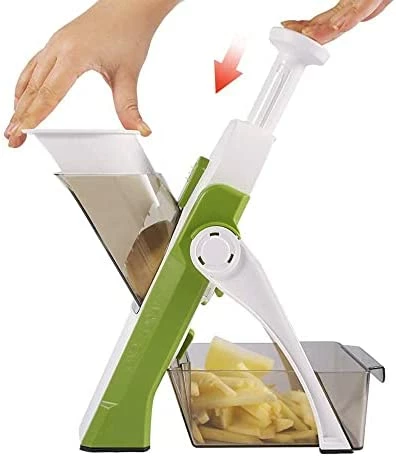Promo βοΈ ONCE FOR ALL Mandoline Vegetable Slicer Adjustable Thickness Potato Onion Chopper Safe Upright Dicer (Gray) π - Image 7