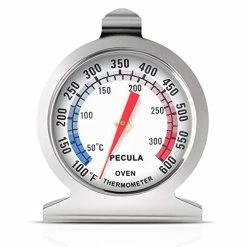 Promo 😍 PECULA Oven Thermometer 50-300°C/100-600°F, Oven Grill Fry Chef Smoker Thermometer Instant Read Stainless Steel Thermometer Kitchen Cooking Thermometer 🧨