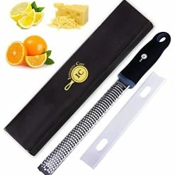 Wholesale 💯 Integrity Chef PRO Citrus Zester And Cheese Grater - Premium Non-Slip Grip Handle, Dishwasher Safe Lemon Zester - Parmesan, Garlic, Nutmeg, Chocolate, Ginger Grater - Stainless Steel Grater (13.2") 👏
