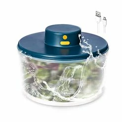 Cheap ✔️ BORNKU Electric Salad Spinner 3L - USB Chargeble,Vegetable Washer With Bowl, Lettuce Cleaner And Dryer - Easy Water Drain System And Compact Storage,BPA Free And Easy To Use White 🤩