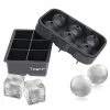 Brand new 🔔 Ticent Ice Cube Trays (Set Of 2), Silicone Sphere Whiskey Ice Ball Maker With Lids & Large Square Ice Cube Molds For Cocktails & Bourbon - Reusable & BPA Free Black&wh 🎉