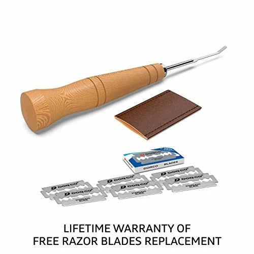 Best Pirce ๐ SAINT GERMAIN Premium Hand Crafted Bread Lame For Dough Scoring Knife, Lame Bread Tool For Sourdough Bread Slashing With 10 Blades Included With Replacement With Authentic Leather Protector Cover ๐คฉ - Image 2