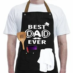Cheapest 😉 Gifts For Dad From Daughter Son - Father's Day Gifts - 🥳 Birthday Gifts, 👪 Thanksgiving Gifts, 🎄 Christmas Gifts For Dad - Funny 🥳 Birthday Gifts For Dad, Best Dad Gifts - Best Dad Ever, REHAVE BBQ Chef Apron 👍