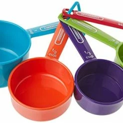 Coupon 🔥 Farberware Professional Plastic Measuring Cups With Coffee Spoon, Set Of 5, Colors May Vary 😉